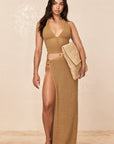 Toulon Top Lined - Antique Gold Lace Crochet
