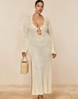 Montego Dress - Ivory Shiny Treble Knit
