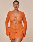 Montego Mini Tie Dress - Tangerine Lace Crochet