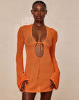 Montego Mini Tie Dress - Tangerine Lace Crochet