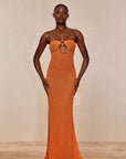 Montego Bandeau Dress - Tangerine Lace Crochet