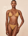 Palma Thong - Antique Gold Lurex Rib