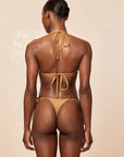 Palma Thong - Antique Gold Lurex Rib