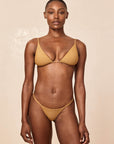 Kauai Top - Antique Gold Lurex Rib