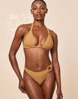 Morocco Top - Antique Gold Lurex Rib
