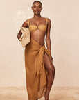 St. Tropez Sarong - Antique Gold Crinkle Linen