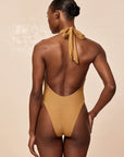 Montego One Piece - Antique Gold Lurex Rib