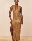 Catania Dress - Antique Gold Sequin