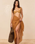 St. Tropez Sarong - Antique Gold Crinkle Linen