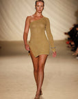 Palermo Mini Dress - Antique Gold Lace Crochet