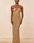 Montego Bandeau Dress - Antique Gold Lace Crochet