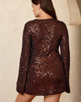 Montego Mini Dress - Espresso Sequin