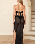 Montego Bandeau Dress - Black Lace Crochet