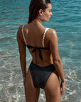 Clovelly Top - Black/Ivory