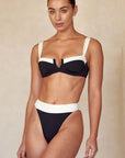 Clovelly Top - Black/Ivory