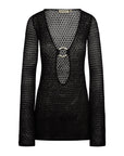 Montego Mini Dress - Black Lace Crochet