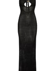 Montego Bandeau Dress - Black Lace Crochet
