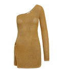 Palermo Mini Dress - Antique Gold Lace Crochet