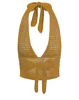Toulon Top Lined - Antique Gold Lace Crochet