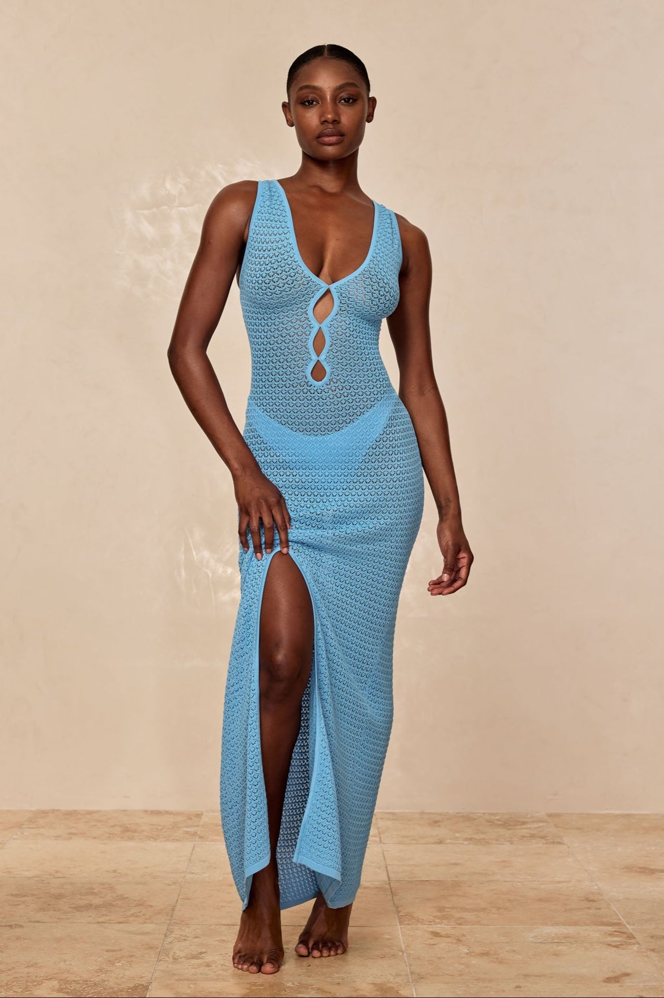 Ramatuelle Dress - Ibiza Blue Lace Crochet