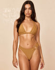 Bronte Bottom - Antique Gold Lurex Rib