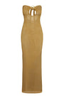 Montego Bandeau Dress - Antique Gold Lace Crochet