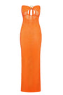 Montego Bandeau Dress - Tangerine Lace Crochet