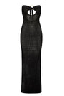 Montego Bandeau Dress - Black Lace Crochet